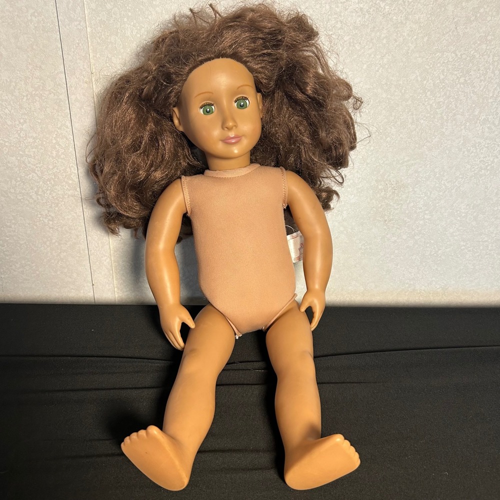 18-inch Our Generation Girl AG doll by Battat Auburn Brown Curly Hair Green Eyes